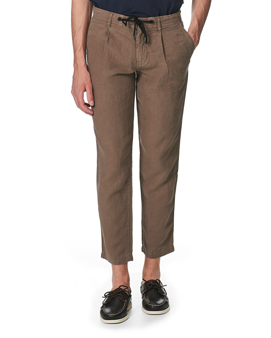 Herren | Hosen | BOSS ORANGE | BOSS Casual Symon Linen Drawstring Pants Khaki