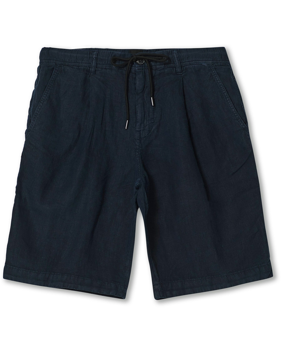 Herren | Shorts | BOSS ORANGE | BOSS Casual Symon Linen Drawstring Shorts Dark Blue