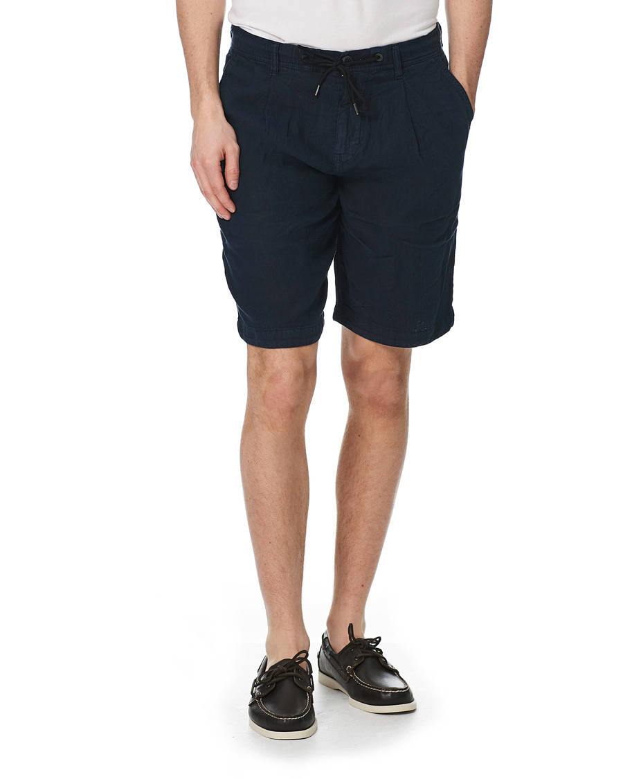 Herren | Shorts | BOSS ORANGE | BOSS Casual Symon Linen Drawstring Shorts Dark Blue