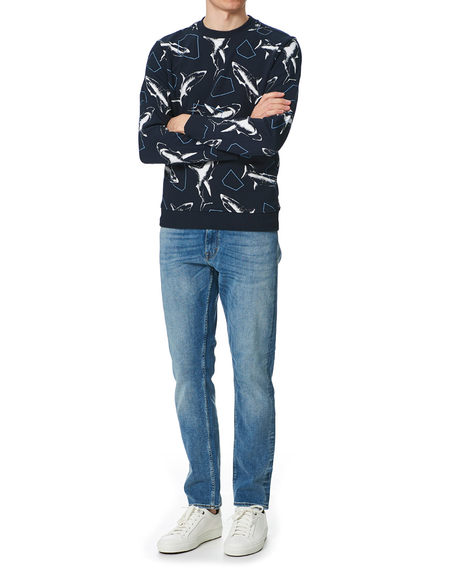Herren | Pullover | BOSS ORANGE | BOSS Casual WeBite Printed Shark Sweatshirt Dark Blue