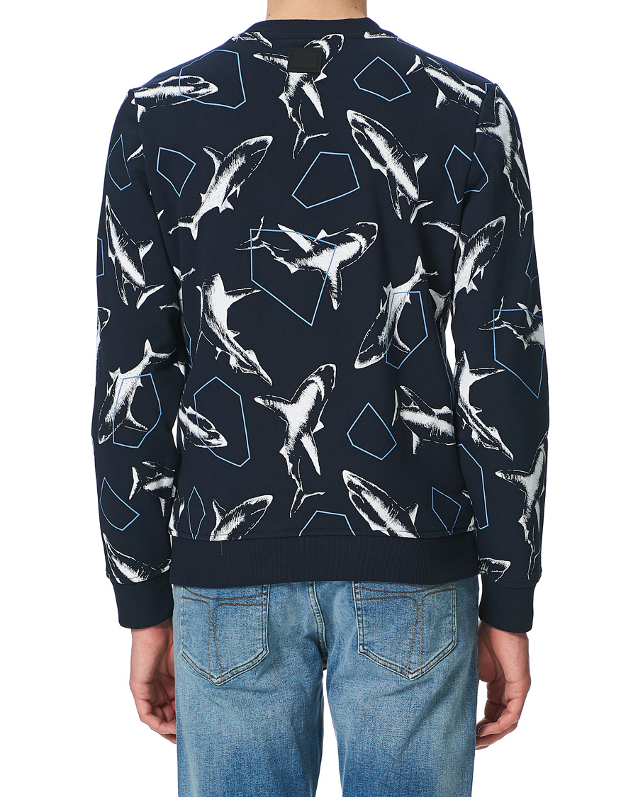Herren | Pullover | BOSS ORANGE | BOSS Casual WeBite Printed Shark Sweatshirt Dark Blue