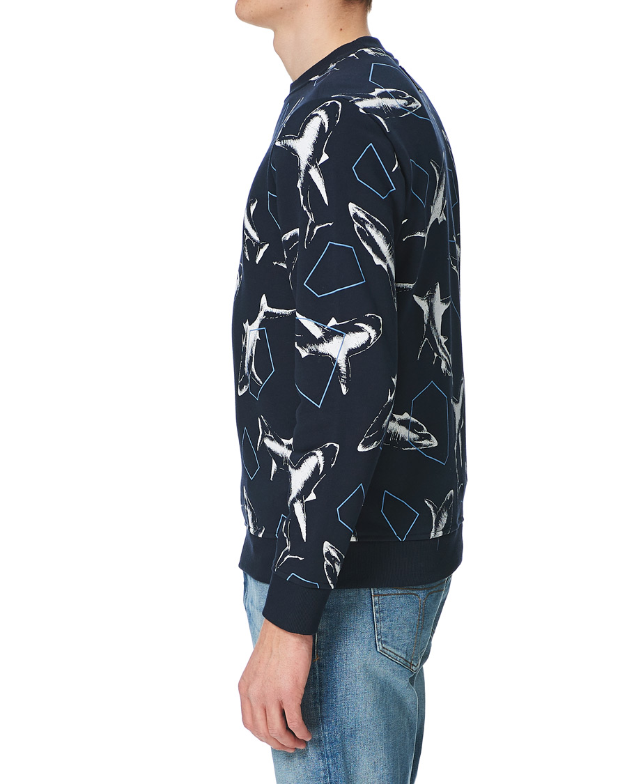 Herren | Pullover | BOSS ORANGE | BOSS Casual WeBite Printed Shark Sweatshirt Dark Blue