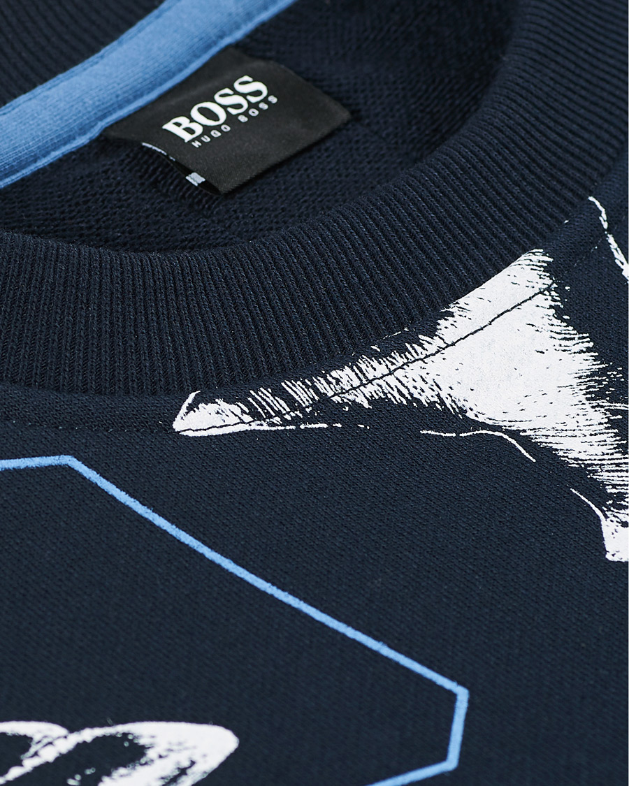 Herren | Pullover | BOSS ORANGE | BOSS Casual WeBite Printed Shark Sweatshirt Dark Blue
