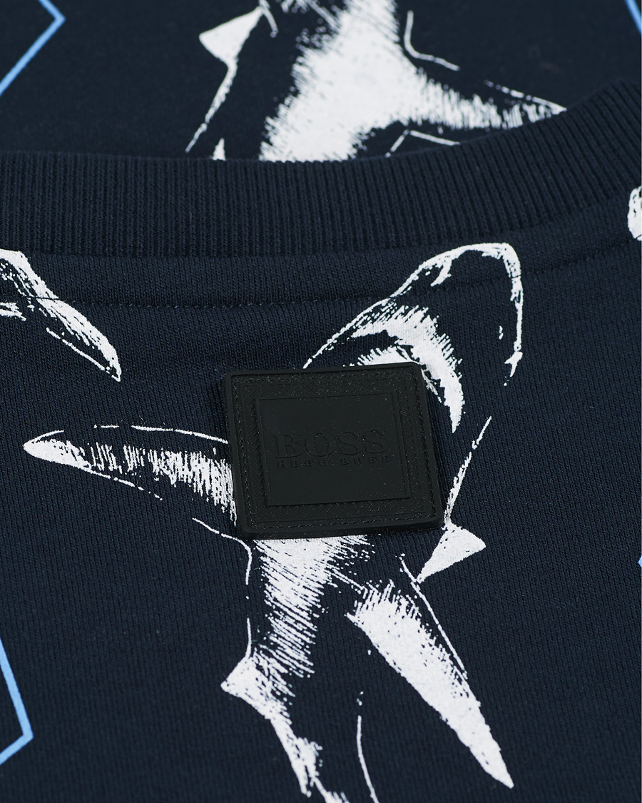 Herren | Pullover | BOSS ORANGE | BOSS Casual WeBite Printed Shark Sweatshirt Dark Blue