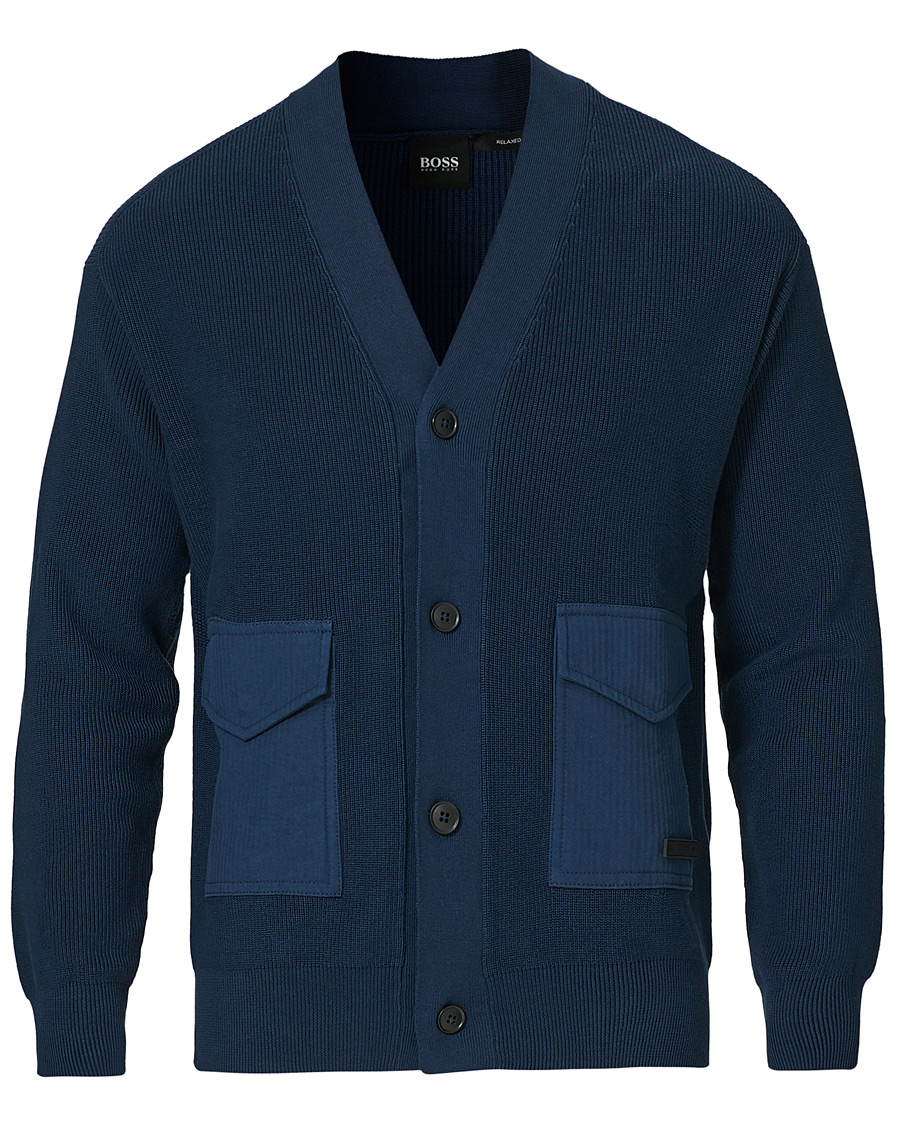 Herren | Pullover | BOSS ORANGE | BOSS Casual Kardione Knitted Cardigan Dark Blue