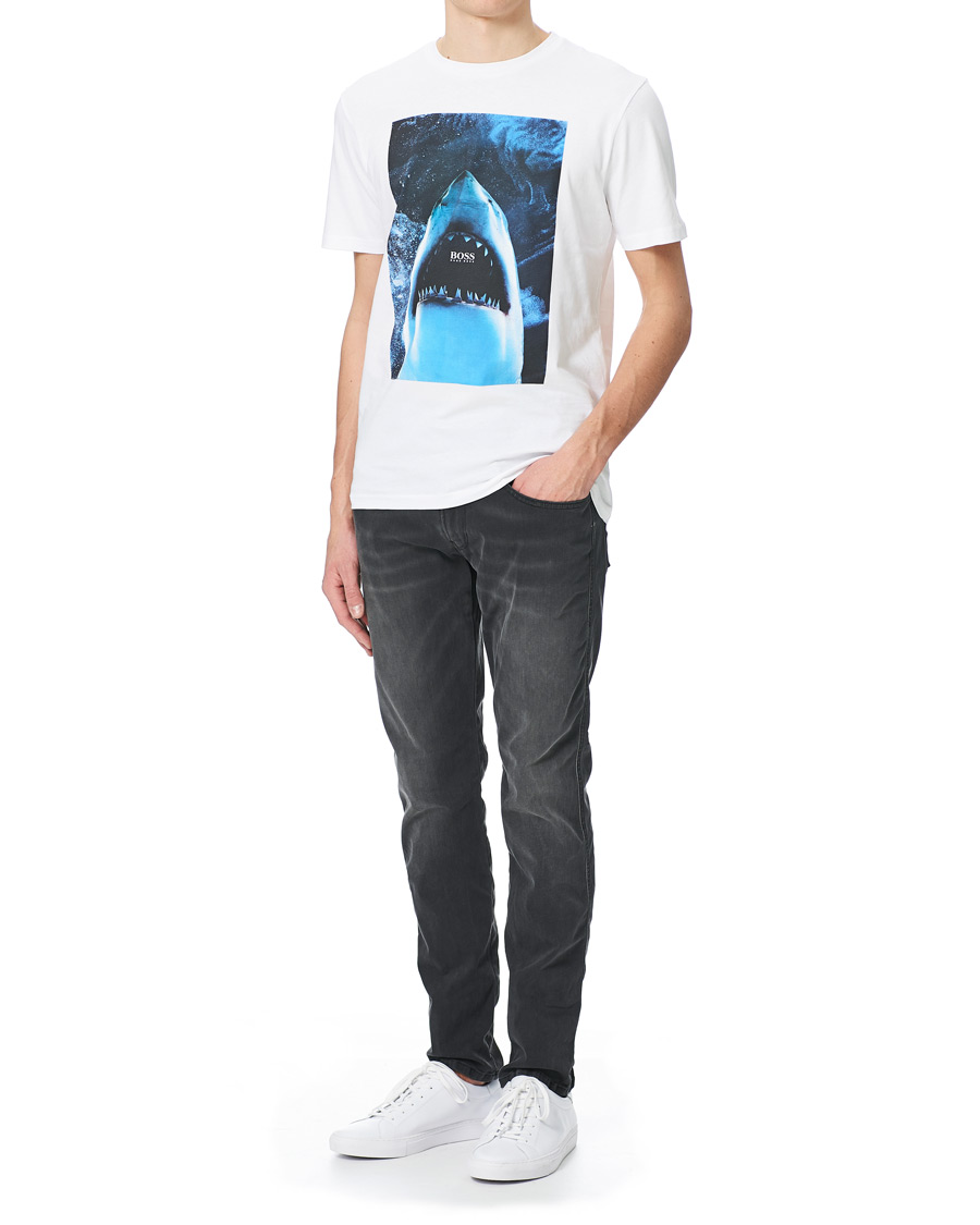 Herren | T-Shirts | BOSS ORANGE | BOSS Casual Noah Printed Shark Crew Neck Tee White