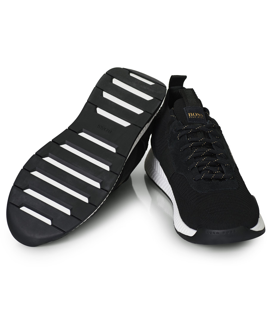 Herren | BOSS Titanium Mesh Running Sneaker Black/Gold | BOSS BLACK | BOSS Titanium Mesh Running Sneaker Black/Gold