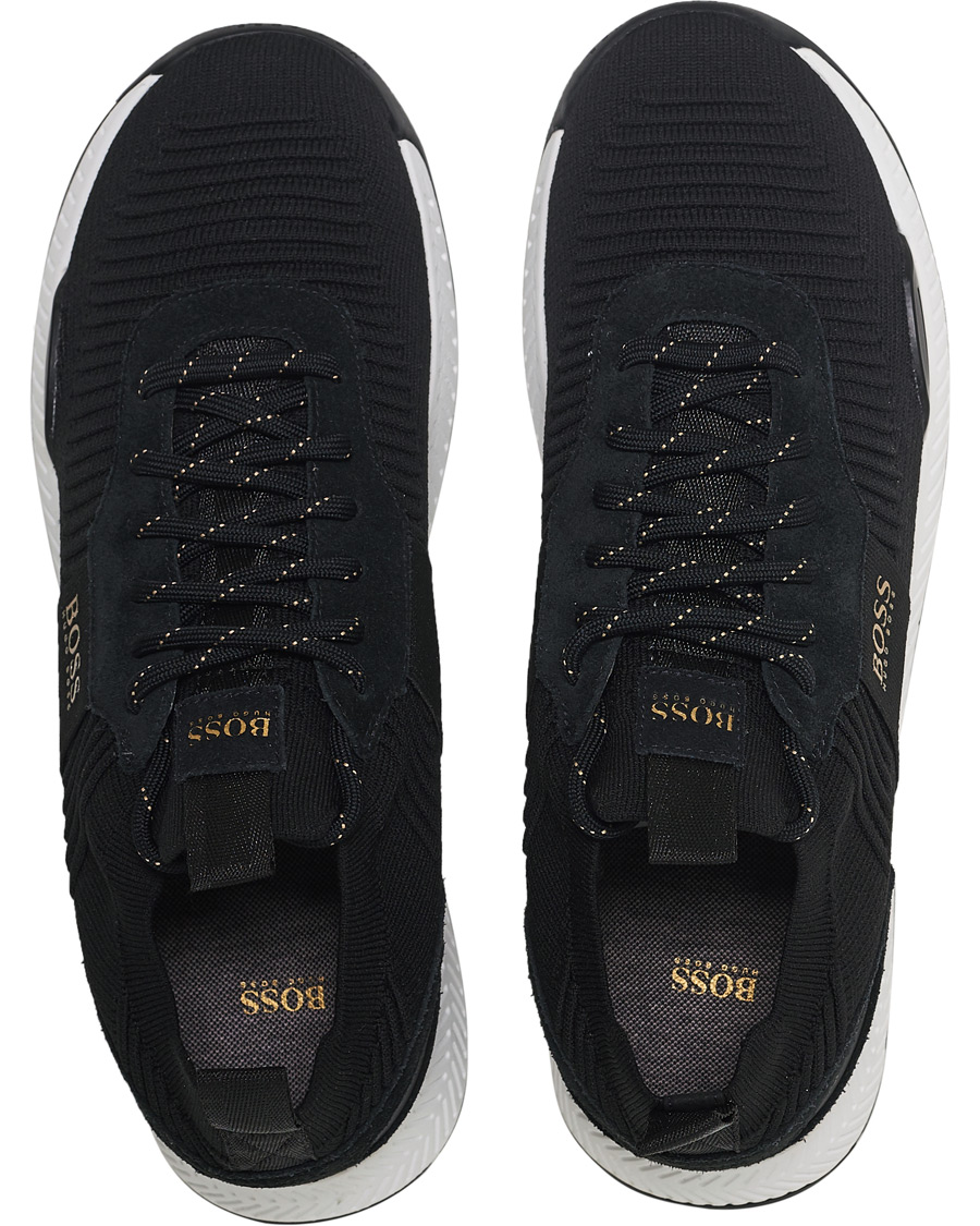 Herren | BOSS Titanium Mesh Running Sneaker Black/Gold | BOSS BLACK | BOSS Titanium Mesh Running Sneaker Black/Gold