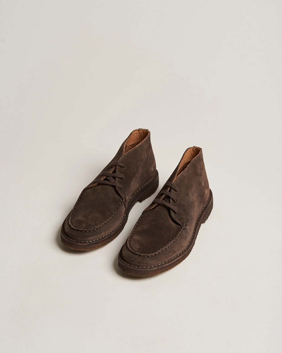 Herren |  | Drake's | Crosby Moc-Toe Suede Chukka Boots Dark Brown