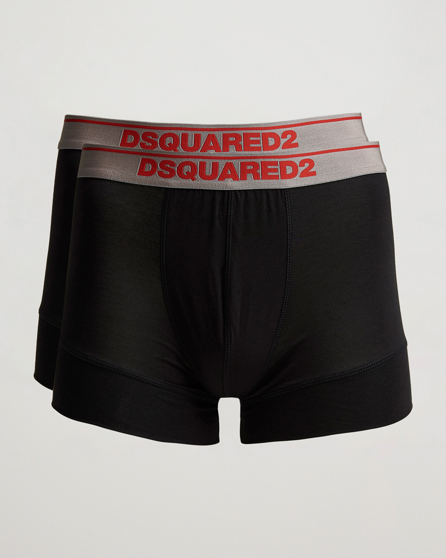 Herren | Boxer-Short | Dsquared2 | 2-Pack Modal Stretch Trunk Black