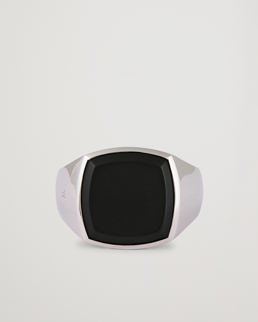 Herren | Tom Wood Cushion Black Onyx Ring Silver | Tom Wood | Cushion Black Onyx Ring Silver