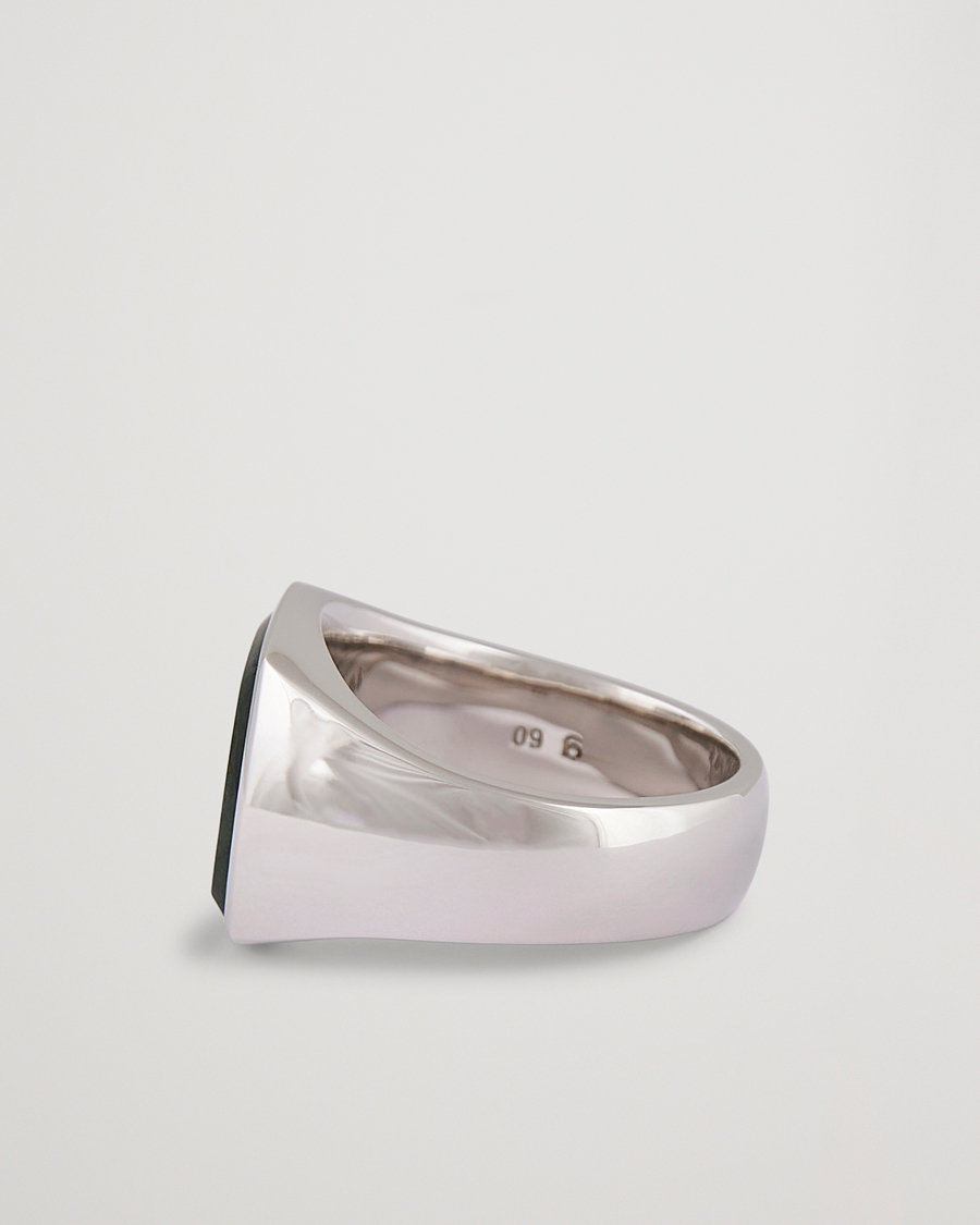 Herren | Schmuck | Tom Wood | Cushion Green Marble Ring Silver