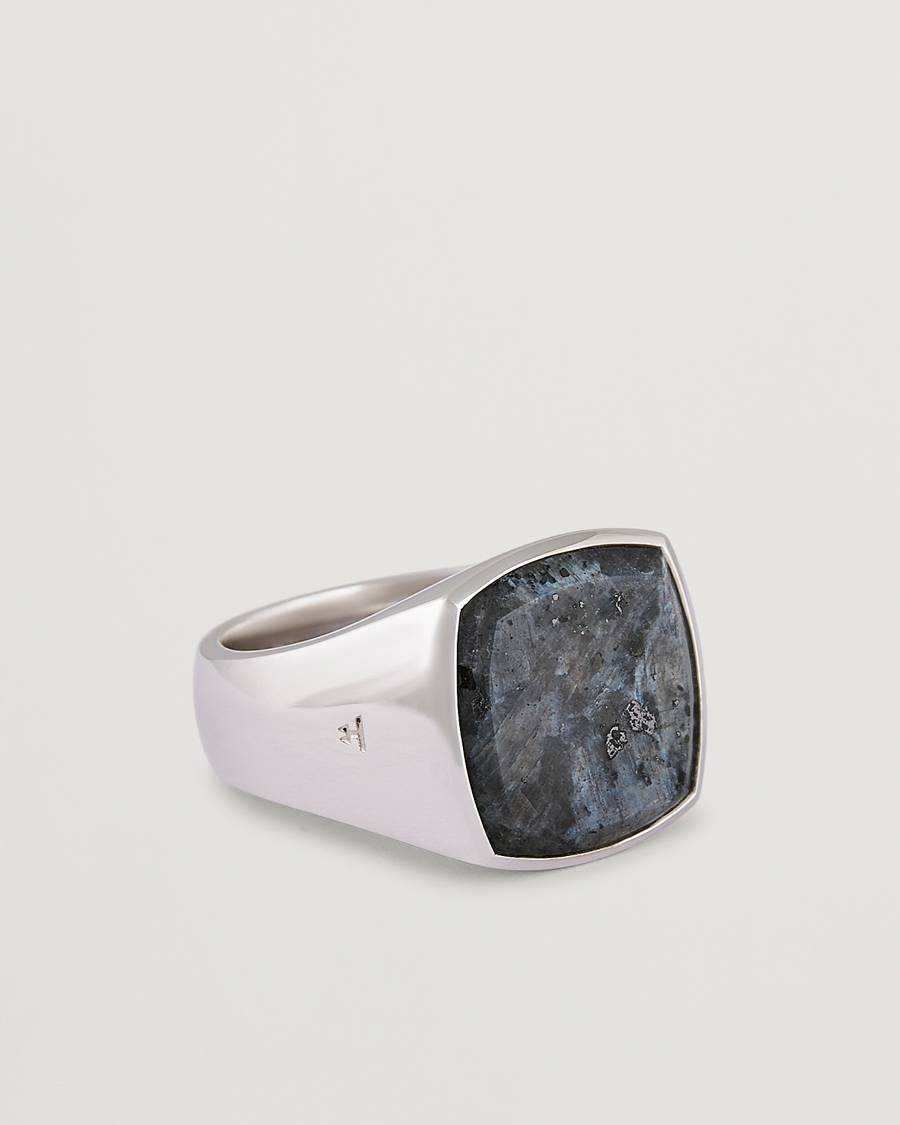 Herren | Schmuck | Tom Wood | Cushion Larvikite Ring Silver