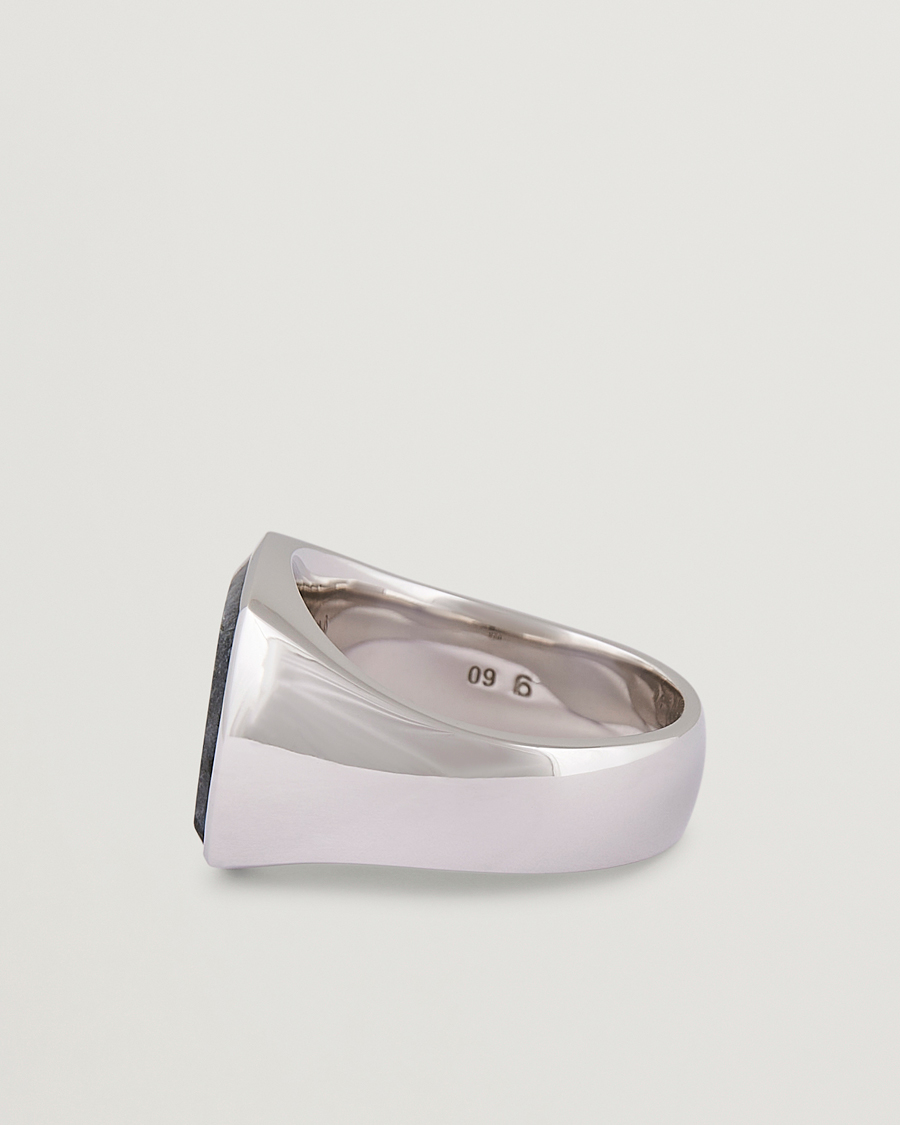 Herren | Schmuck | Tom Wood | Cushion Larvikite Ring Silver