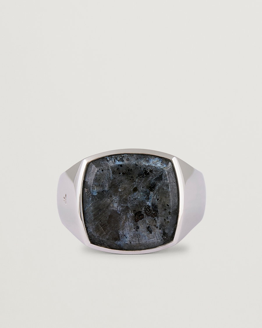 Herren | Schmuck | Tom Wood | Cushion Larvikite Ring Silver