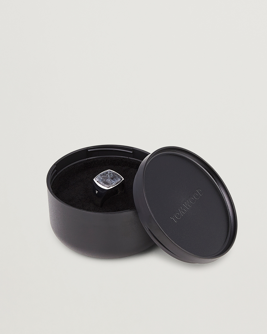 Herren | Schmuck | Tom Wood | Cushion Larvikite Ring Silver