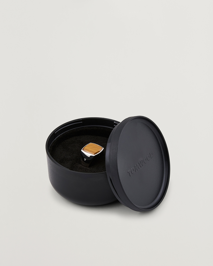 Herren | Schmuck | Tom Wood | Cushion Tiger Eye Ring Silver