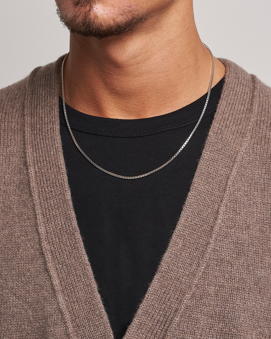 Herren | Tom Wood Square Chain M Necklace Silver | Tom Wood | Square Chain M Necklace Silver