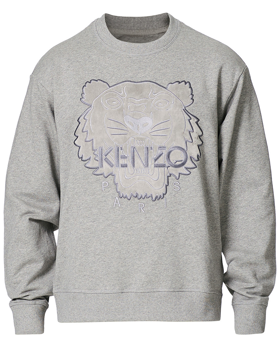 Herren | Pullover | KENZO | Velvet Tiger Head Crew Neck Sweatshirt Grey