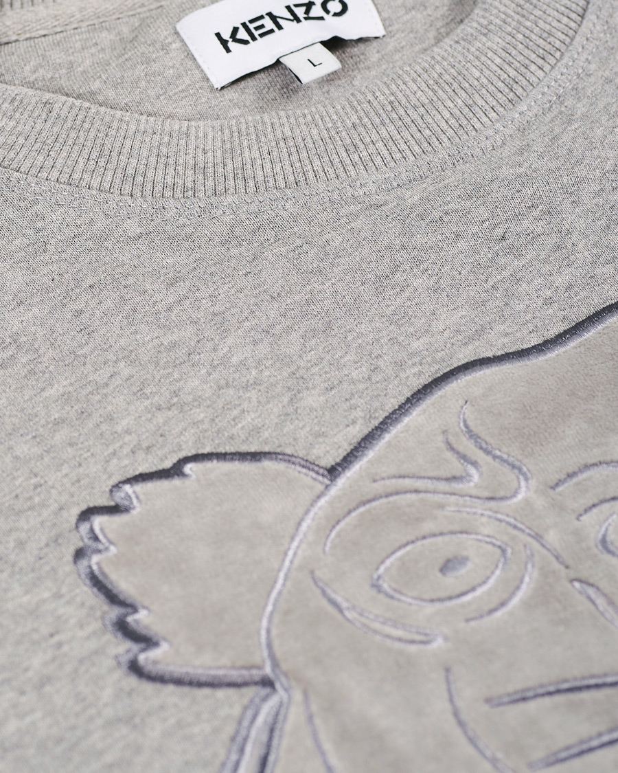Herren | Pullover | KENZO | Velvet Tiger Head Crew Neck Sweatshirt Grey