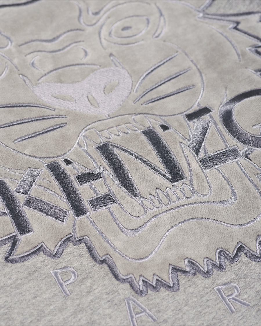 Herren | Pullover | KENZO | Velvet Tiger Head Crew Neck Sweatshirt Grey