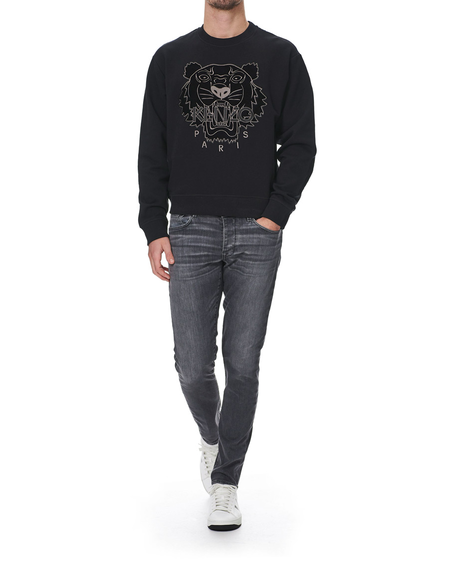Herren | Pullover | KENZO | Velvet Tiger Head Crew Neck Sweatshirt Black