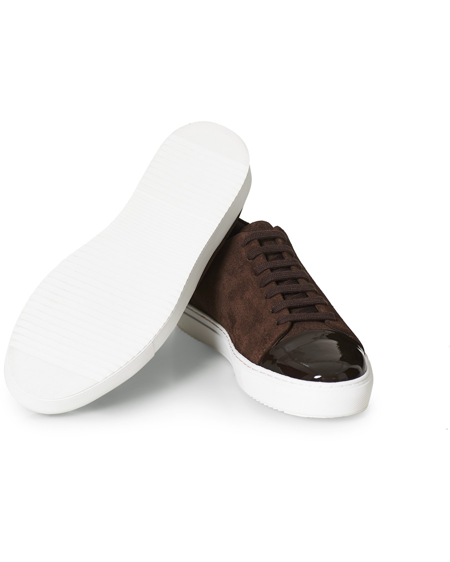 Herren | Axel Arigato Patent Cap Toe Sneaker Brown Suede | Axel Arigato | Patent Cap Toe Sneaker Brown Suede