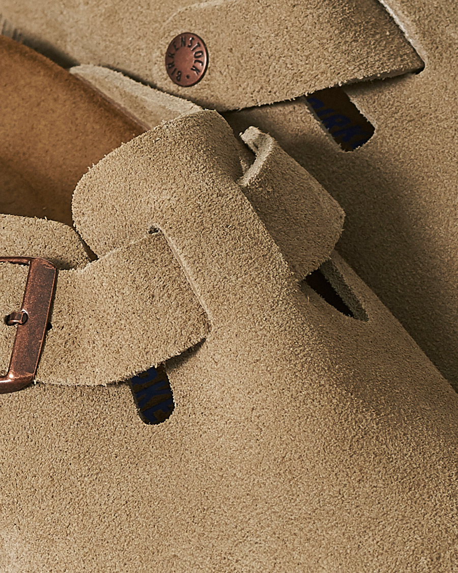 Herren | BIRKENSTOCK Boston Soft Footbed Taupe Suede | BIRKENSTOCK | Boston Soft Footbed Taupe Suede