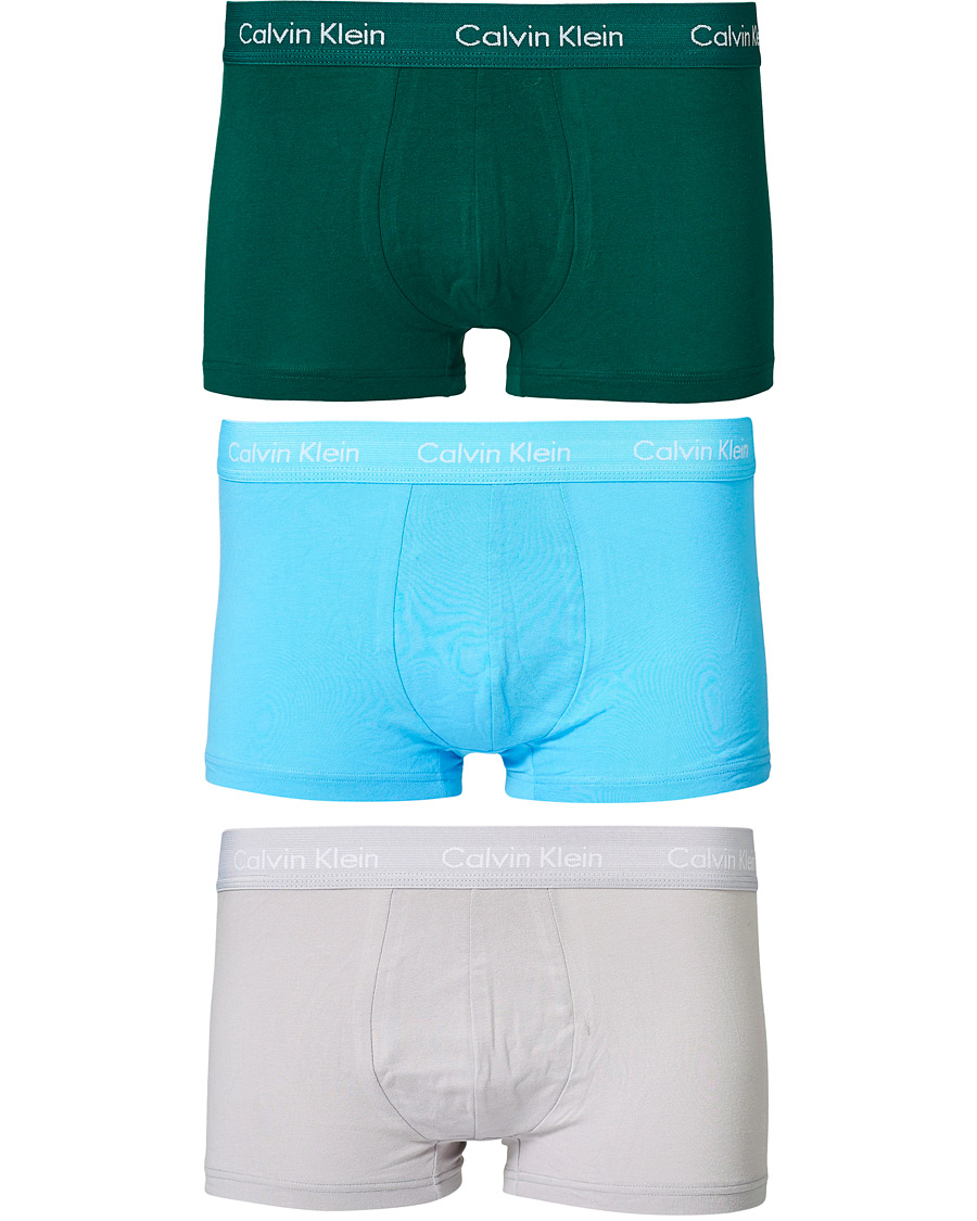 Herren | Unterwäsche | Calvin Klein | Cotton Stretch Low Rise Trunk 3-Pack Jada Sea/Sky High/Silver