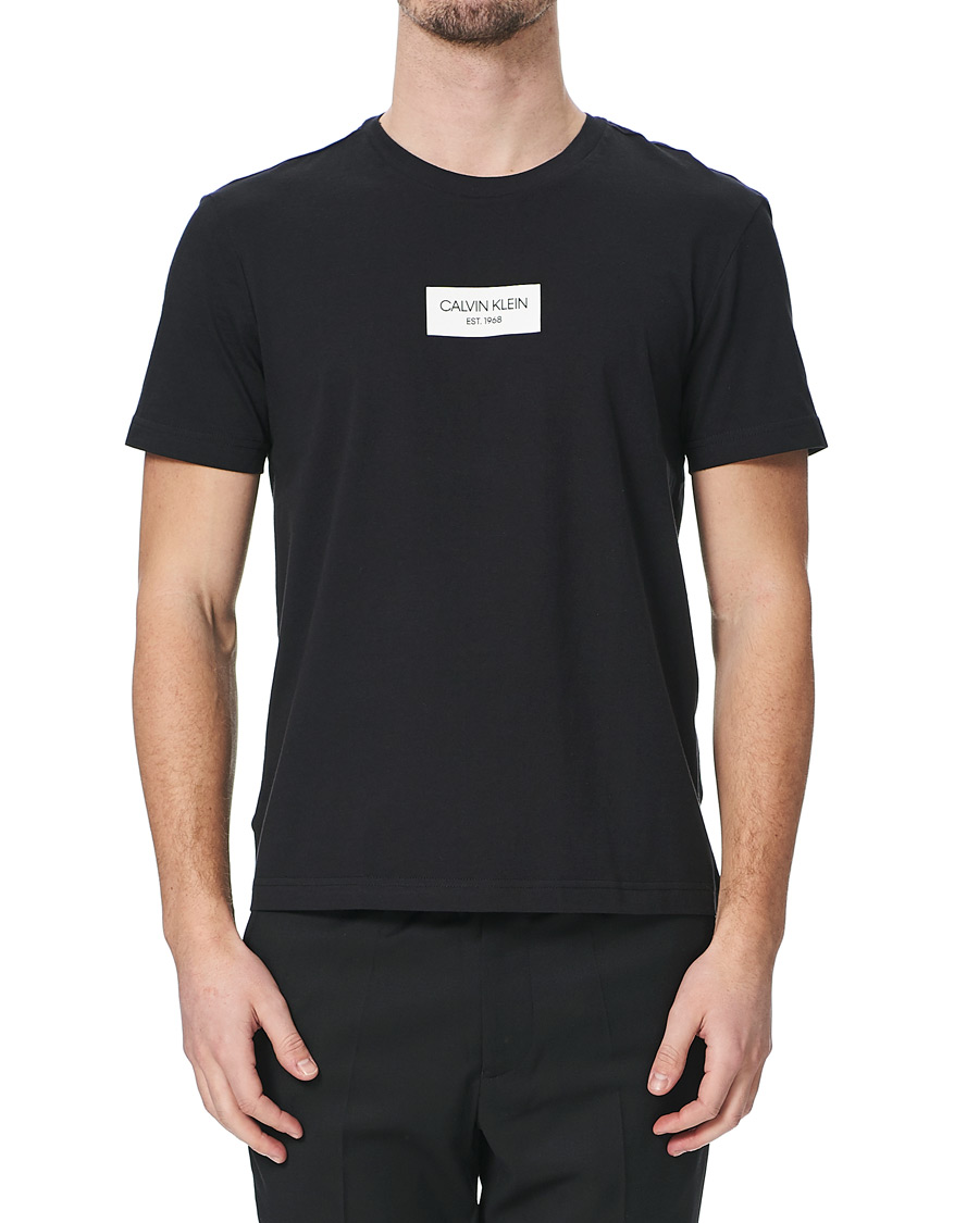 Herren | T-Shirts | Calvin Klein | Chest Box Logo Crew Neck Tee Black