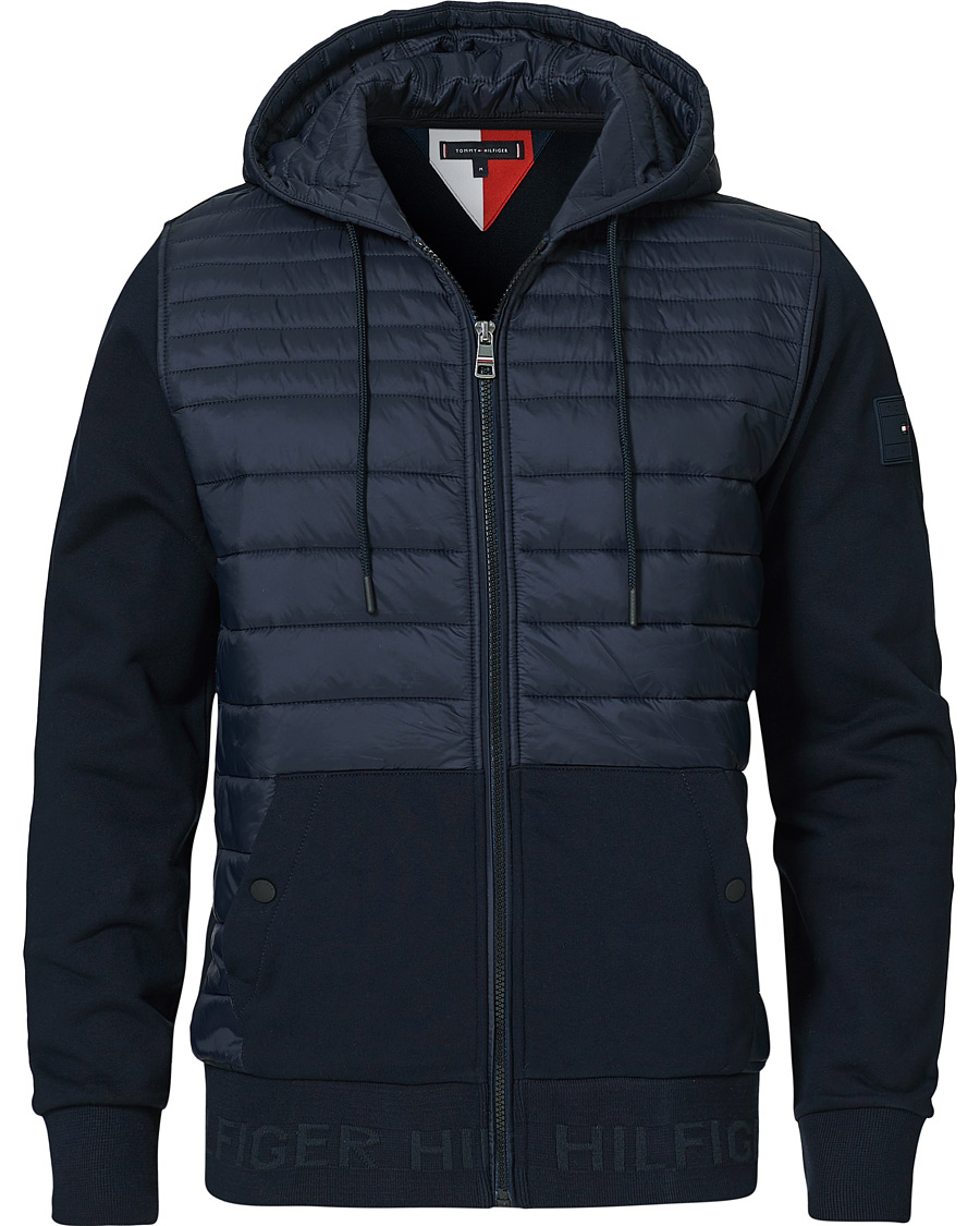 Herren | Jacken | Tommy Hilfiger | Jacquard Mixed Media Zip Hoodie Desert Sky