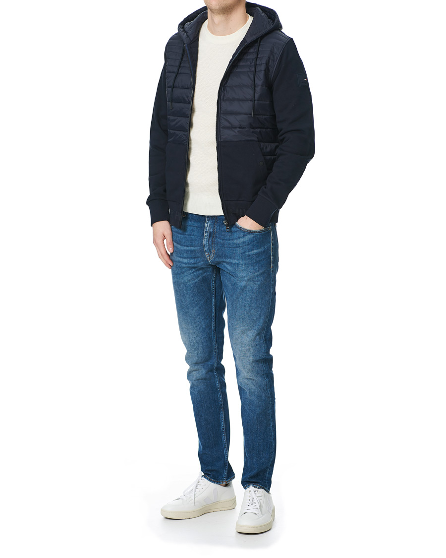 Herren | Jacken | Tommy Hilfiger | Jacquard Mixed Media Zip Hoodie Desert Sky