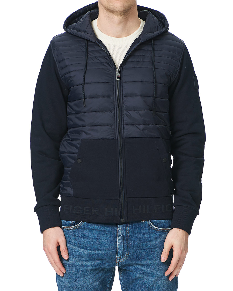 Herren | Jacken | Tommy Hilfiger | Jacquard Mixed Media Zip Hoodie Desert Sky