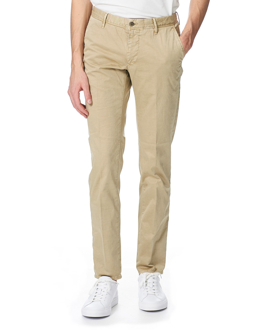 Herren | Hosen | Incotex | Slim Fit Garment Dyed Slacks Beige
