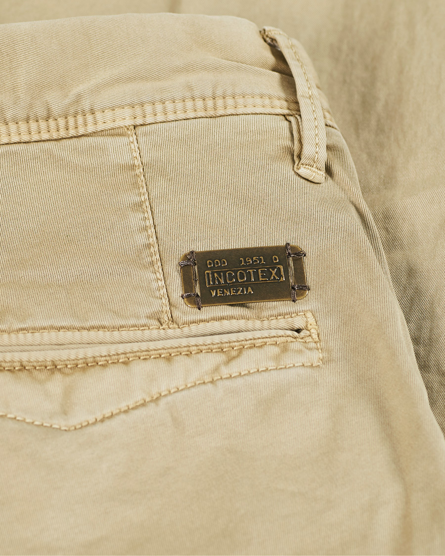 Herren | Hosen | Incotex | Slim Fit Garment Dyed Slacks Beige