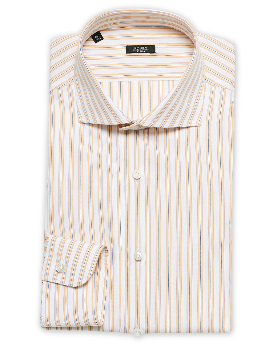 Herren | Hemden | Barba Napoli | Slim Fit Striped Shirt Yellow