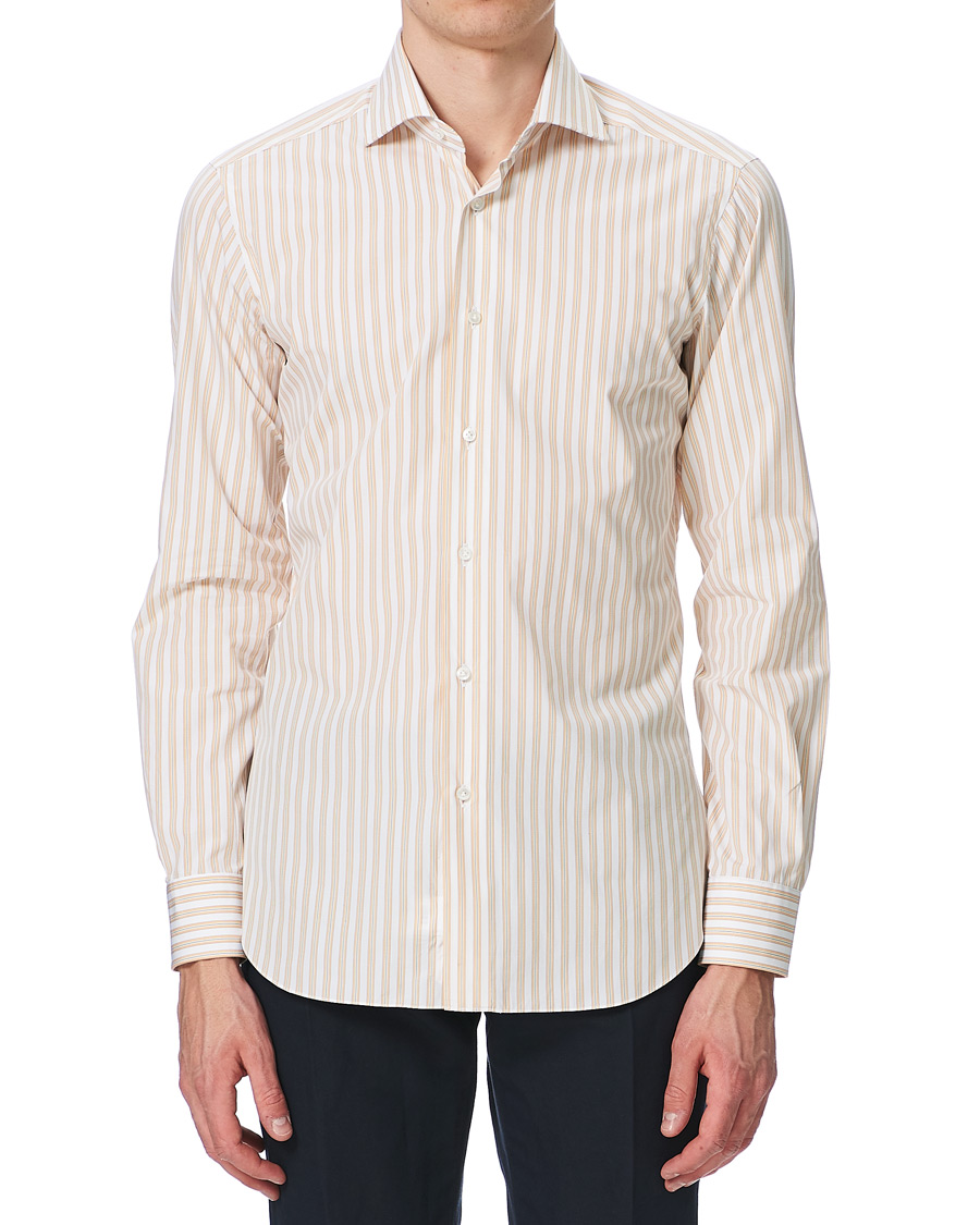 Herren | Hemden | Barba Napoli | Slim Fit Striped Shirt Yellow