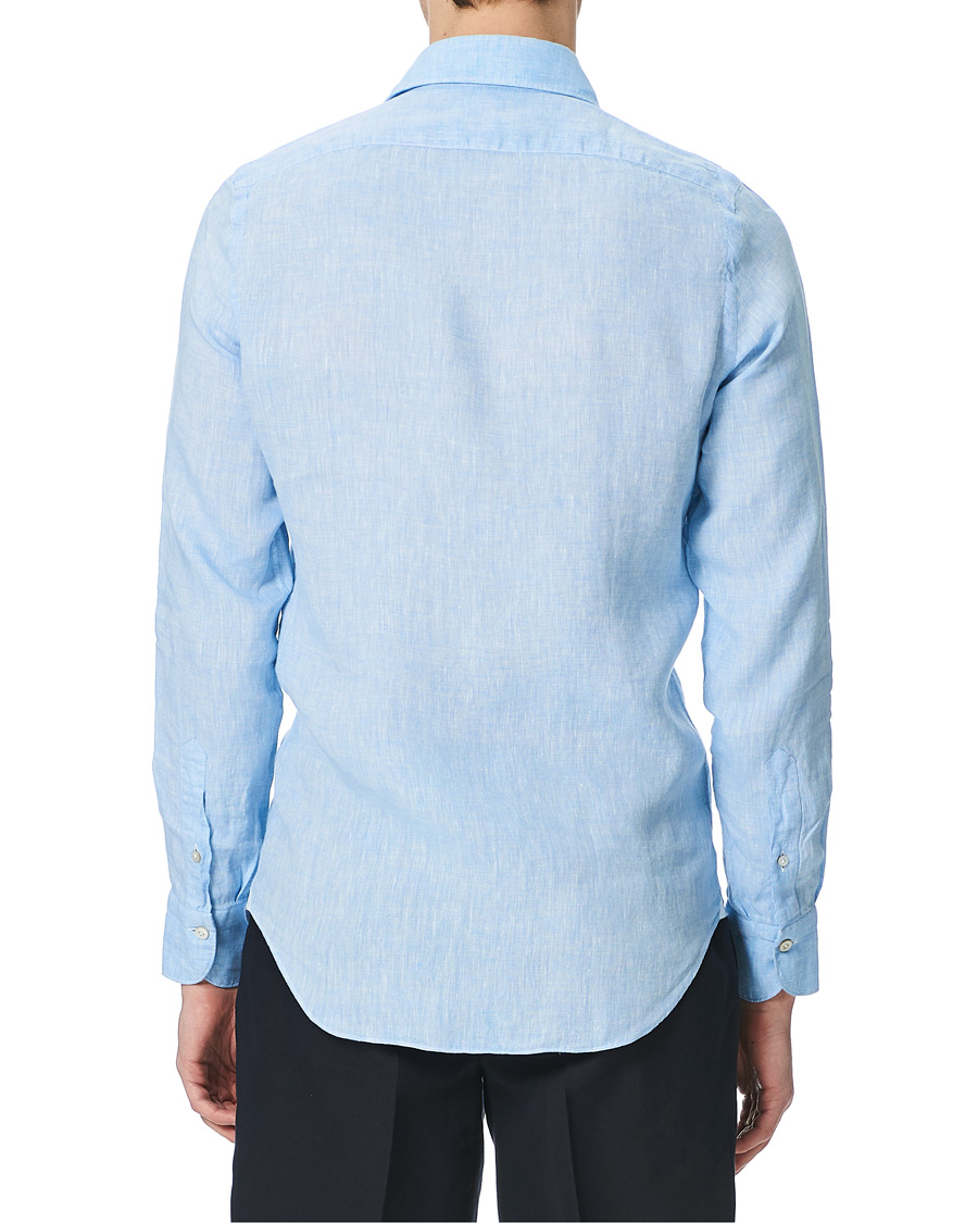 Herren | Hemden | Finamore Napoli | Tokyo Washed Linen Shirt Light Blue