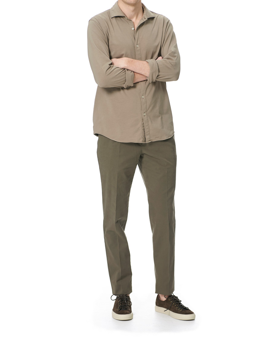 Herren | Hemden | Altea | Cotton Stretch Jersey Shirt Beige