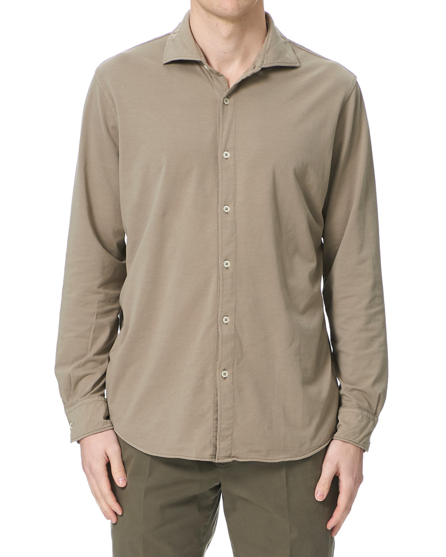 Herren | Hemden | Altea | Cotton Stretch Jersey Shirt Beige