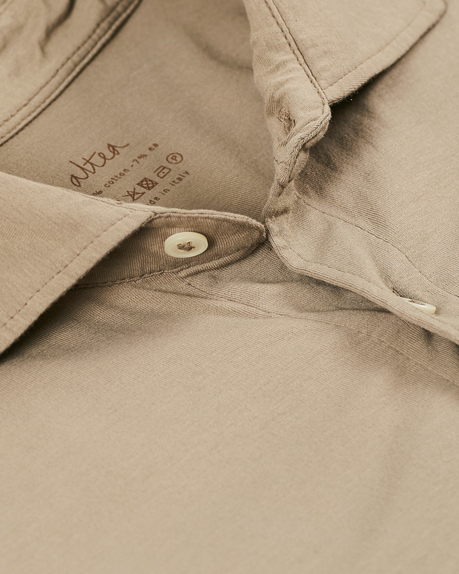 Herren | Hemden | Altea | Cotton Stretch Jersey Shirt Beige