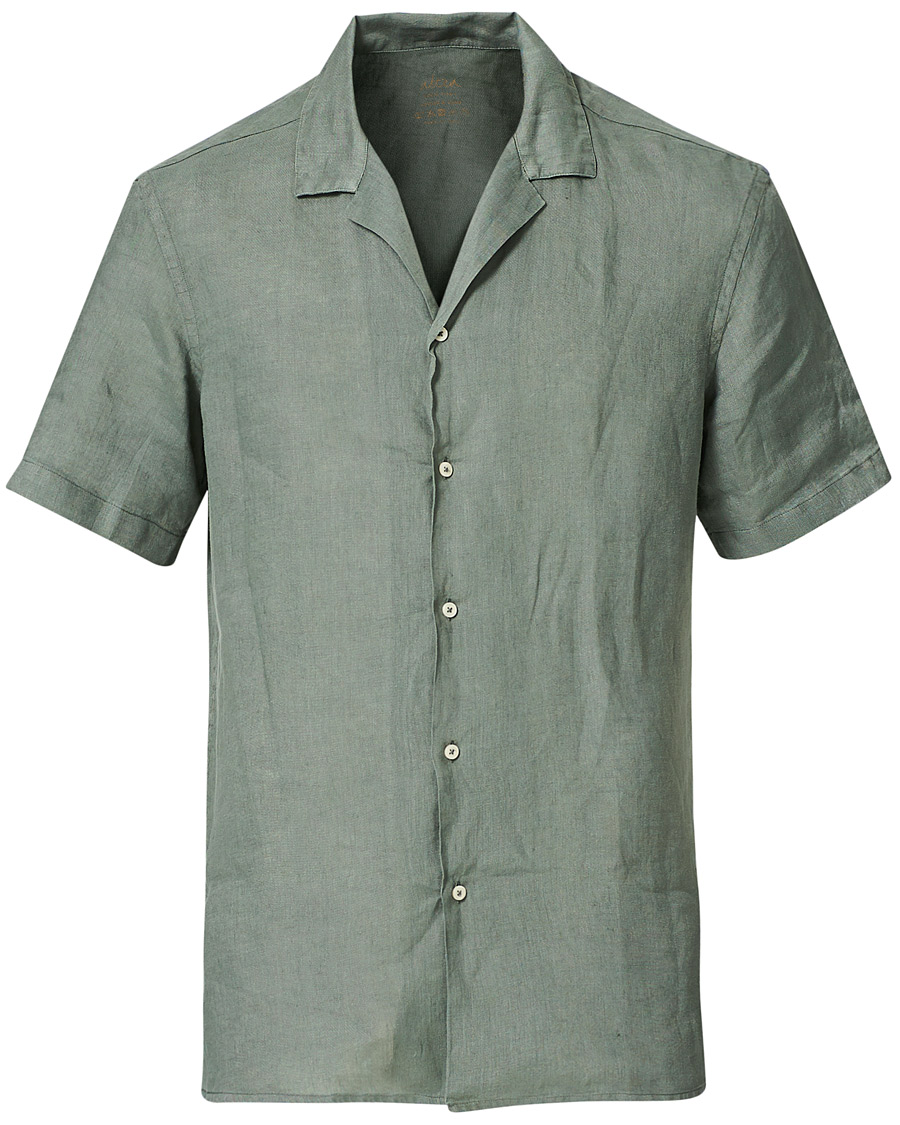 Herren | Hemden | Altea | Linen Camp Collar Shirt Olive