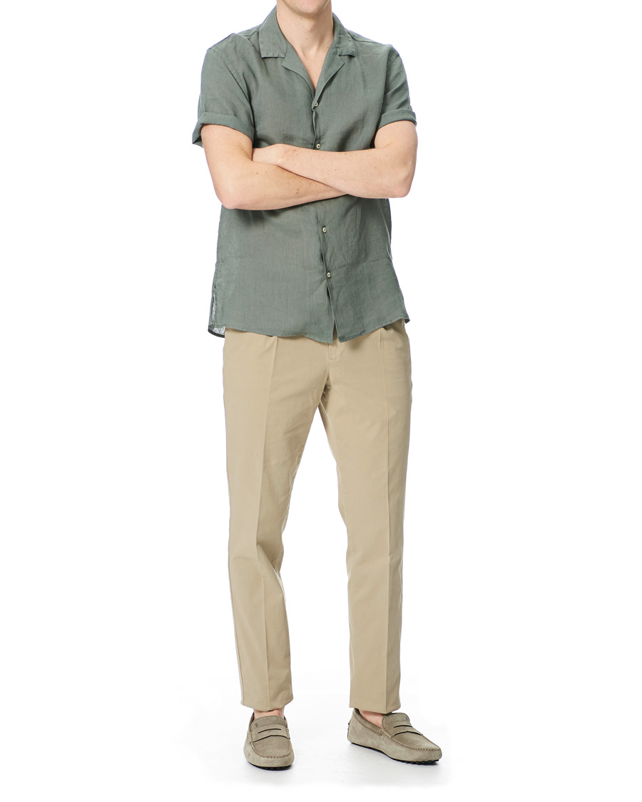 Herren | Hemden | Altea | Linen Camp Collar Shirt Olive