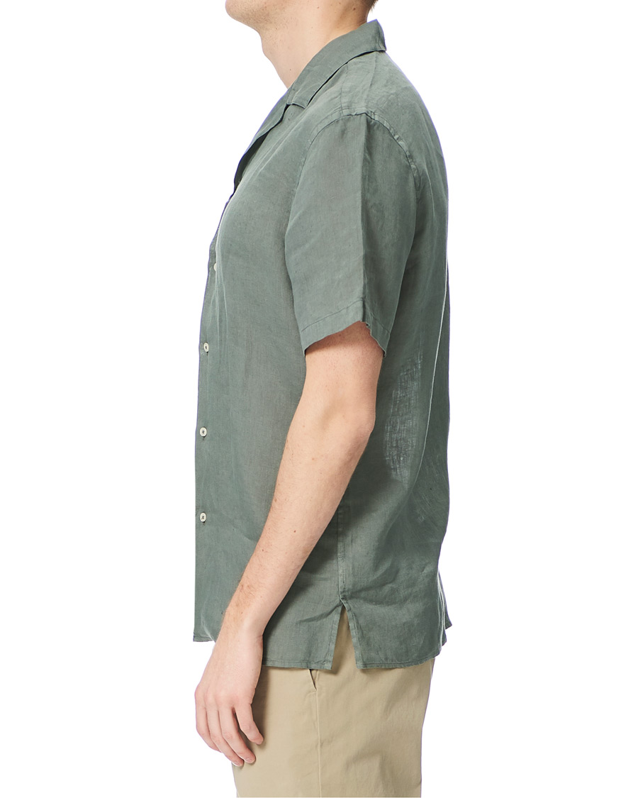 Herren | Hemden | Altea | Linen Camp Collar Shirt Olive