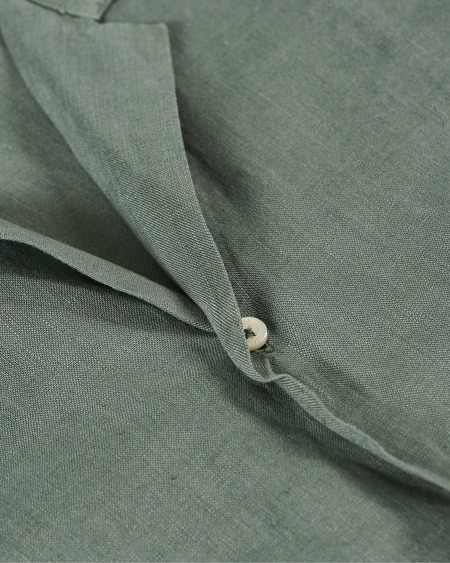 Herren | Hemden | Altea | Linen Camp Collar Shirt Olive
