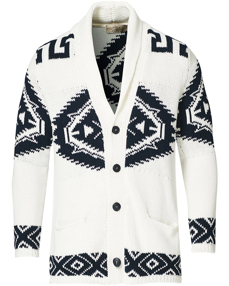 Herren | Pullover | Altea | Azteco Shawl Collar Cardigan Optic White