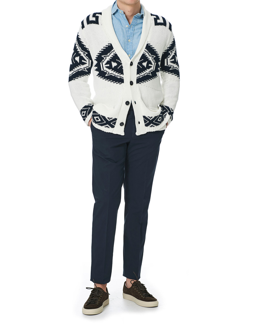 Herren | Pullover | Altea | Azteco Shawl Collar Cardigan Optic White
