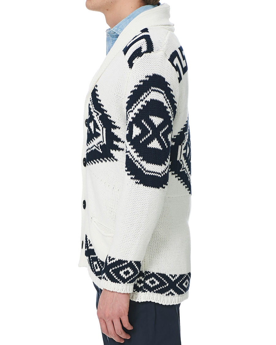 Herren | Pullover | Altea | Azteco Shawl Collar Cardigan Optic White