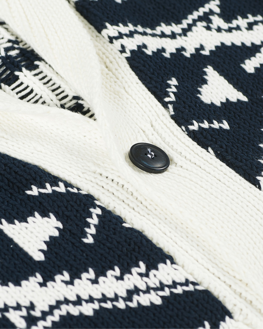 Herren | Pullover | Altea | Azteco Shawl Collar Cardigan Optic White