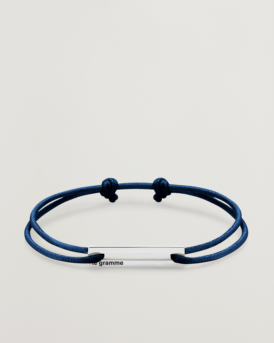 Herren | Schmuck | LE GRAMME | Cord Bracelet Le 17/10 Navy/Sterling Silver